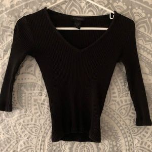 express v neck ribbed top